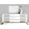 Buffet/bahut 2 portes/3 tiroirs moderne 205 cm blanc laqué Enzio