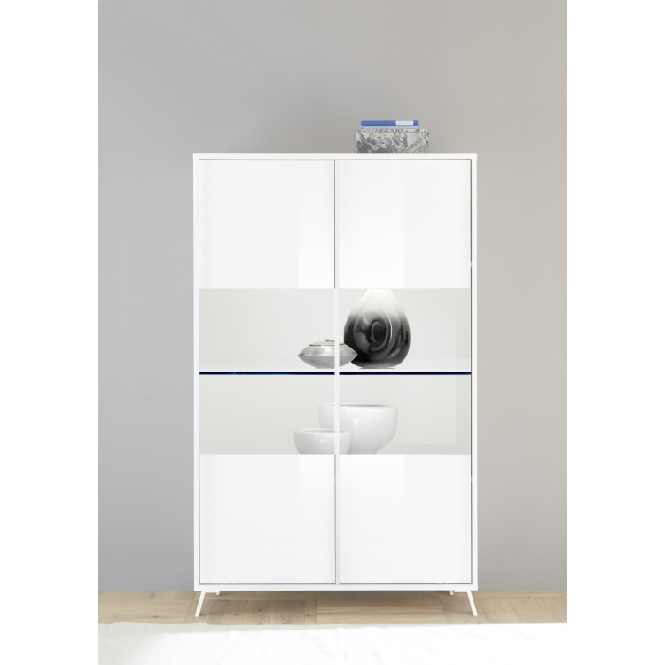 Vitrine moderne blanc laqué Enzio