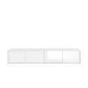 Meuble TV contemporain 205 cm blanc laqué Enzio