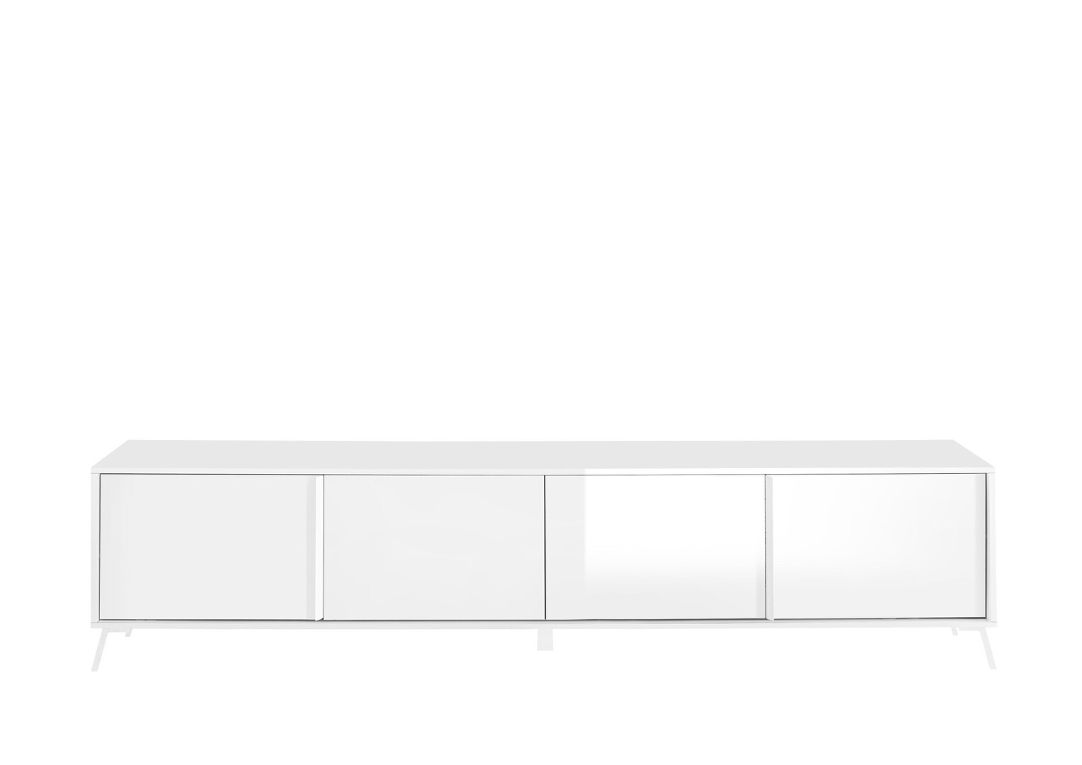Meuble TV contemporain 205 cm blanc laqué Enzio