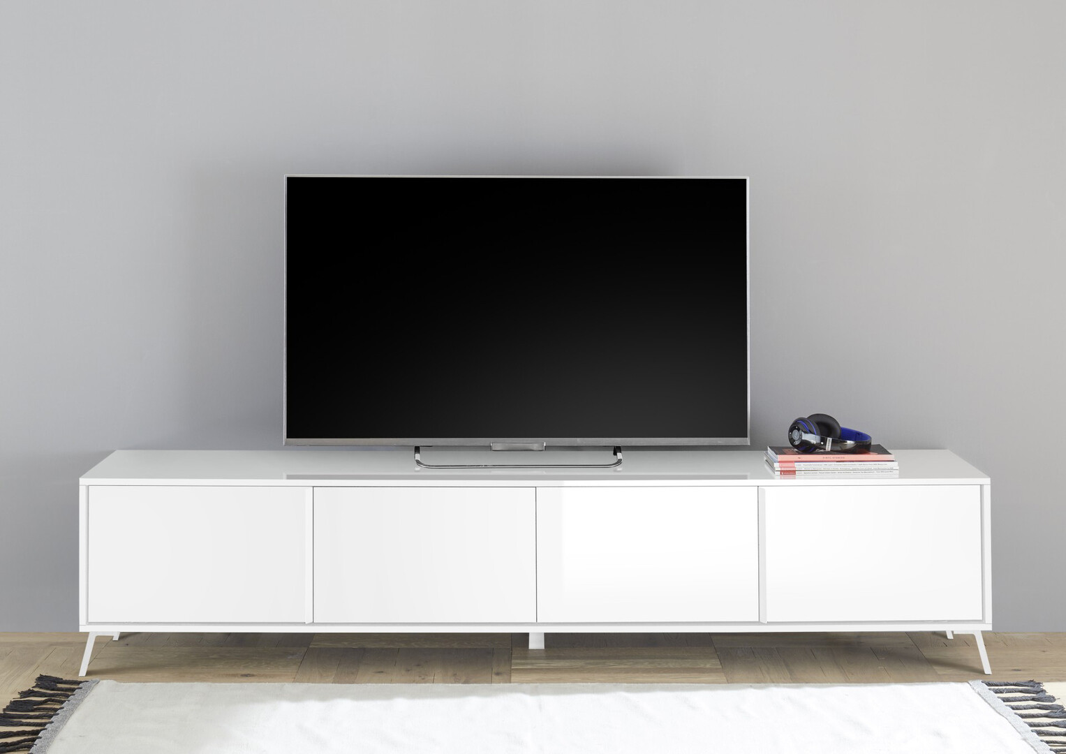 Meuble TV LED SPACE Blanc laqué