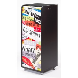 Caisson de bureau mobile à roulettes design noir Gazetta