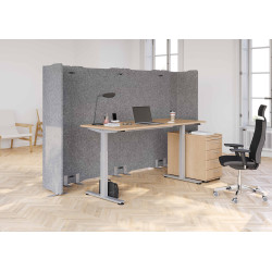 Cloison acoustique grise 100 x 2,5 x 180 cm