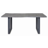 Table de salle à manger contemporaine en acacia massif gris Mayane