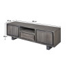 Meuble TV contemporain 160 cm en acacia massif gris Mayane