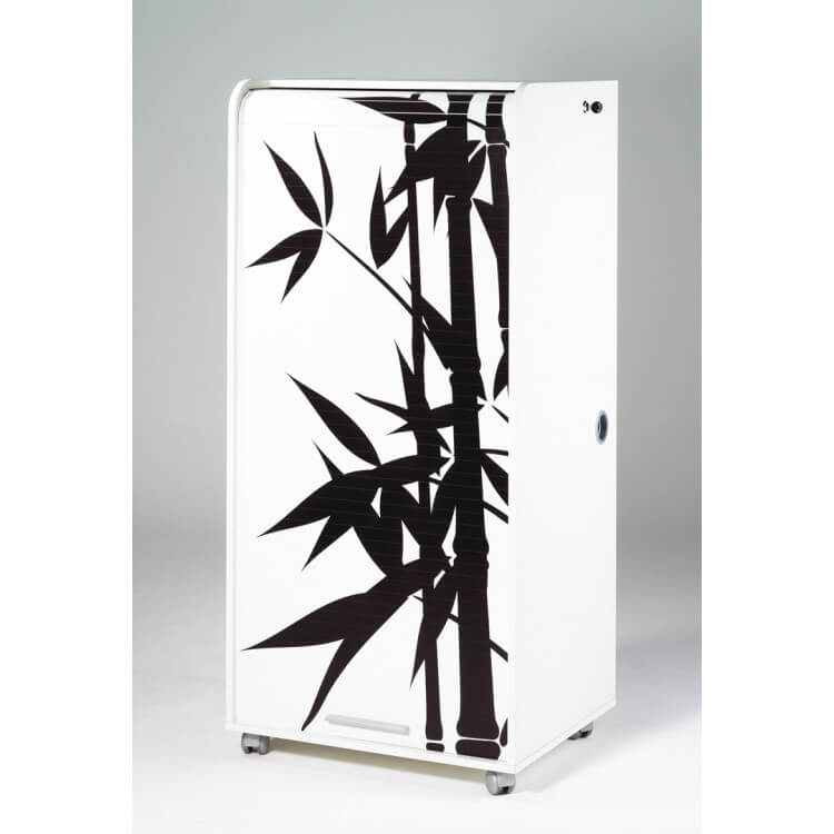 Bureau Secretaire Informatique Design Blanc Imprime Bambou Elissa Matelpro