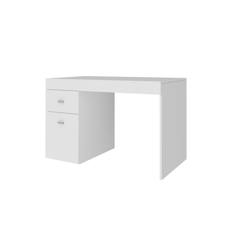 Bureau moderne plateau coulissant 100 cm laqué blanc Asmine