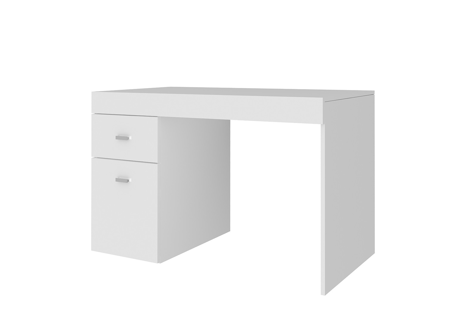 Bureau moderne plateau coulissant 100 cm laqué blanc Asmine