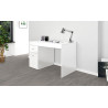 Bureau moderne plateau coulissant 100 cm laqué blanc Asmine