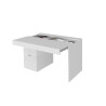 Bureau moderne plateau coulissant 100 cm laqué blanc Asmine