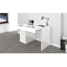 Bureau moderne plateau coulissant 100 cm laqué blanc Asmine