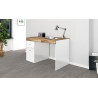 Bureau moderne plateau coulissant 100 cm laqué blanc Asmine