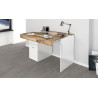 Bureau moderne plateau coulissant 100 cm laqué blanc Asmine