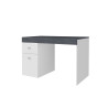 Bureau moderne plateau coulissant 100 cm laqué blanc Asmine