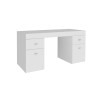 Bureau moderne plateau coulissant 130 cm laqué blanc Asmine