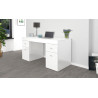 Bureau moderne plateau coulissant 130 cm laqué blanc Asmine