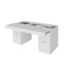 Bureau moderne plateau coulissant 130 cm laqué blanc Asmine