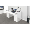 Bureau moderne plateau coulissant 130 cm laqué blanc Asmine