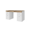 Bureau moderne plateau coulissant 130 cm laqué blanc Asmine