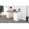 Bureau moderne plateau coulissant 130 cm laqué blanc Asmine