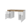 Bureau moderne plateau coulissant 130 cm laqué blanc Asmine