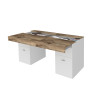 Bureau moderne plateau coulissant 130 cm laqué blanc Asmine