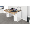 Bureau moderne plateau coulissant 130 cm laqué blanc Asmine