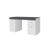 Bureau moderne plateau coulissant 130 cm laqué blanc Asmine