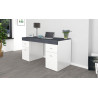 Bureau moderne plateau coulissant 130 cm laqué blanc Asmine