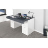 Bureau moderne plateau coulissant 130 cm laqué blanc Asmine