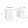 Bureau moderne plateau coulissant 130 cm laqué blanc Asmine