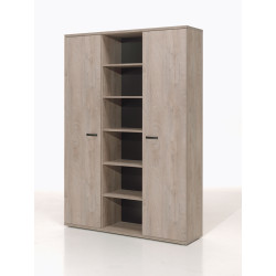 Armoire haute de bureau contemporaine 160 cm chêne clair Othello