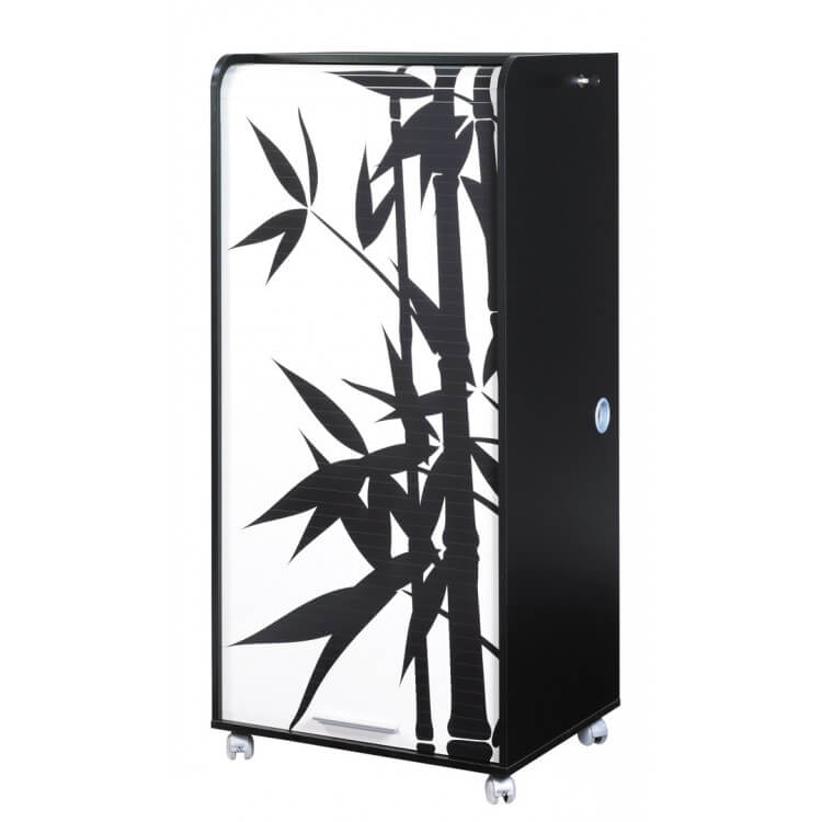 Bureau Secretaire Informatique Design Noir Imprime Bambou Elissa Matelpro