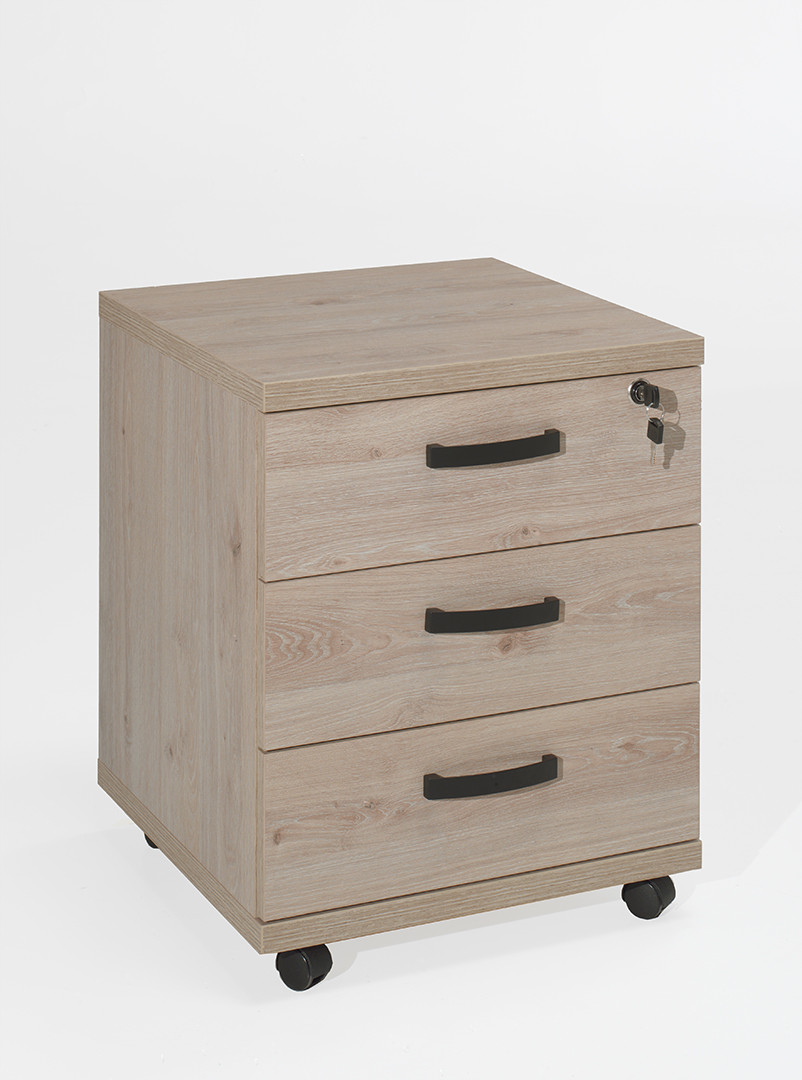 Caisson de bureau contemporain 4 tiroirs blanc Pontino