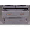 Vitrine style campagne 90 cm en pin massif vernis gris Louisa