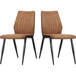 Chaise de restaurant vintage (lot de 2) piétement en métal Alice