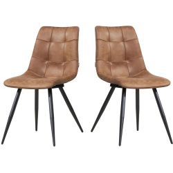 Chaise de restaurant vintage (lot de 2) piétement en métal Eline