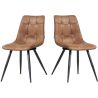 Chaise de restaurant vintage (lot de 2) piétement en métal Eline