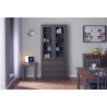 Vitrine style campagne 90 cm en pin massif vernis gris Louisa