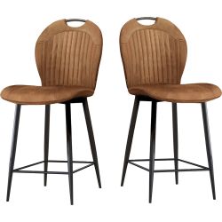 Tabouret de bar vintage (lot de 2) piétement métal Harry