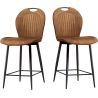 Tabouret de bar vintage (lot de 2) piétement métal Harry
