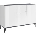 Buffet/bahut 120 cm moderne 3 portes/1 tiroir Shine