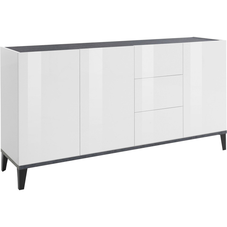 Buffet/bahut 160 cm moderne 3 portes/3 tiroirs Shine