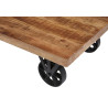 Table basse industrielle en bois de manguier massif Adelis