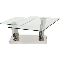 Table basse moderne verre et métal Everest