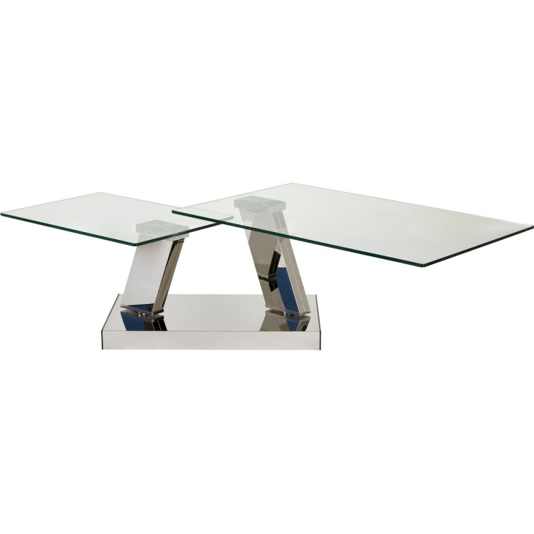 Relaxdays Table D'Appoint Ronde Verre Métal 55cm - Table Basse Design Moderne Noir