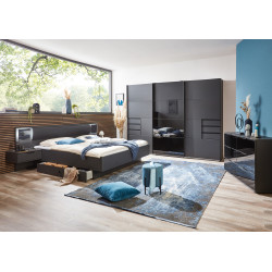 Chambre adulte moderne graphite Adriana