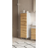 Colonne de salle de bain contemporaine H 120 chêne/blanc Elegance