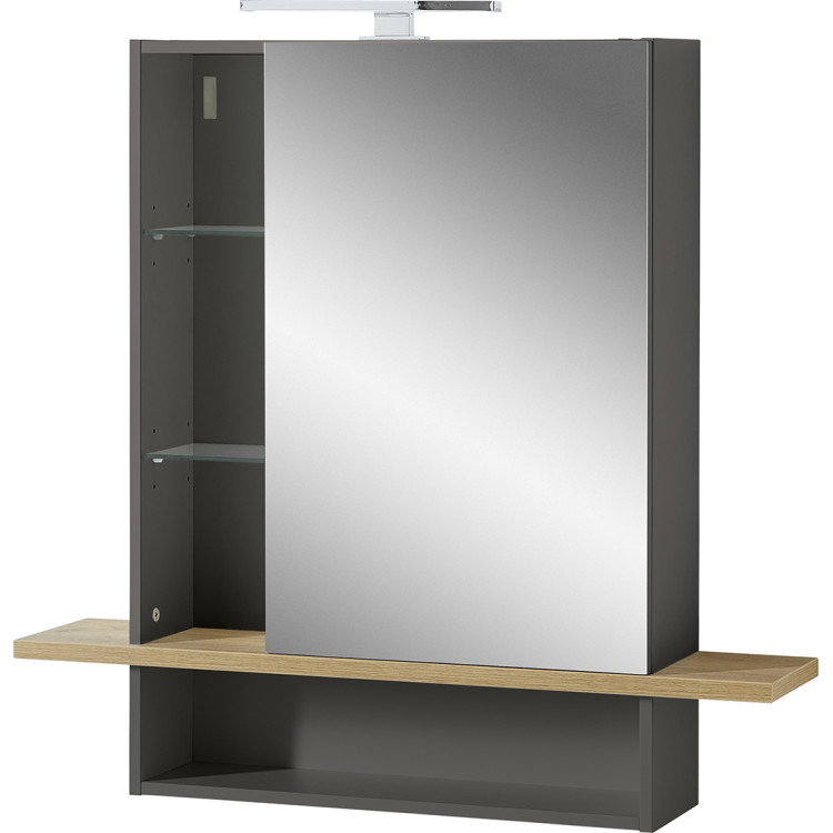 Armoire de toilette moderne chêne/graphite Oceline