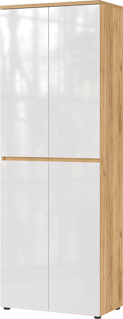 Armoire d'entrée moderne 70 cm chêne/blanc laqué Cornelia